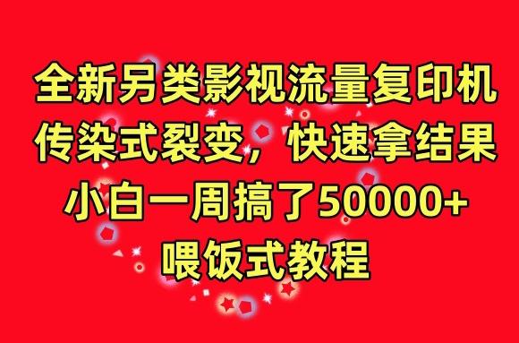 全新另类影视流量复印机，传染式裂变，快速拿结果，小白一周搞了50000+，喂饭式教程【揭秘】-七七项目网