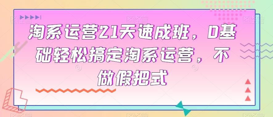 淘系运营21天速成班，0基础轻松搞定淘系运营，不做假把式-七七项目网