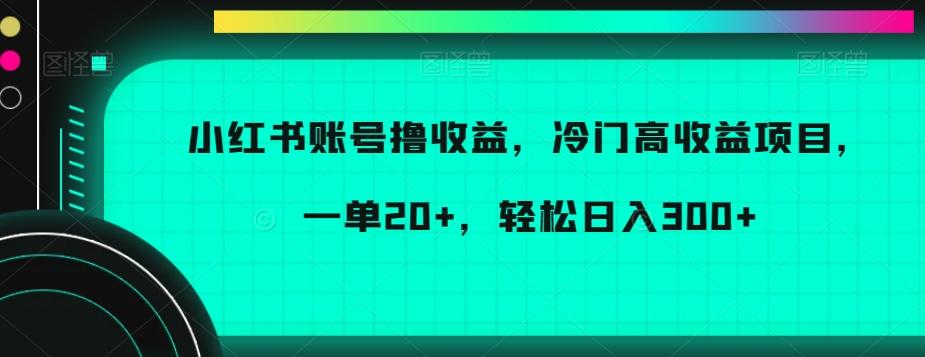 小红书账号撸收益，冷门高收益项目，一单20+，轻松日入300+【揭秘】-七七项目网