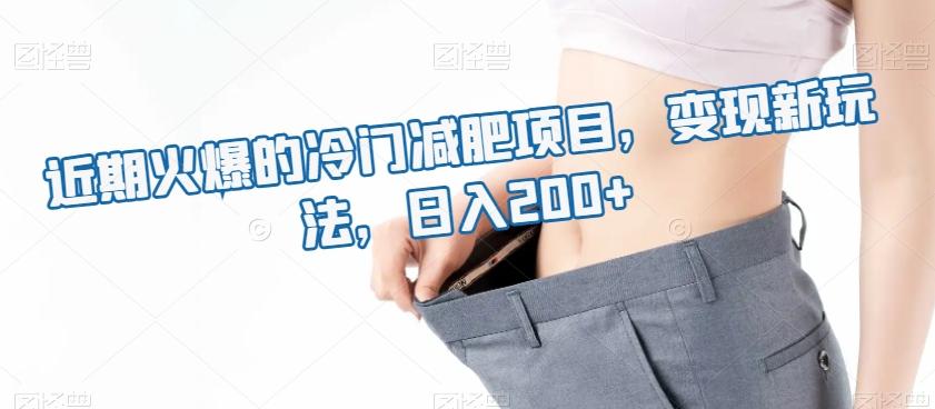 近期火爆的冷门减肥项目，变现新玩法，日入200+-七七项目网