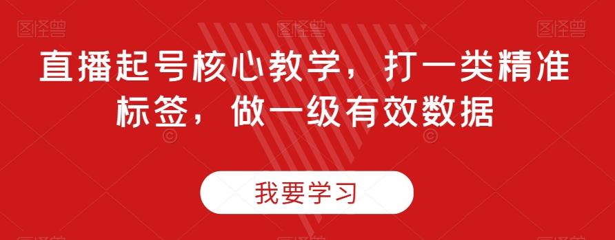 直播起号核心教学，打一类精准标签，做一级有效数据-七七项目网