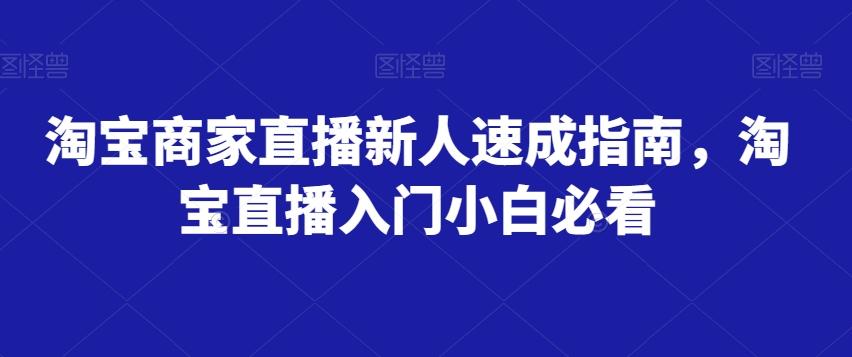 淘宝商家直播新人速成指南，淘宝直播入门小白必看-七七项目网