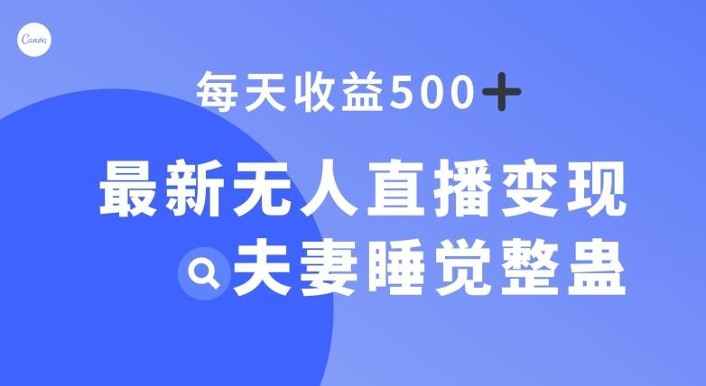 最新无人直播变现，夫妻睡觉整蛊，每天躺赚500+【揭秘】-七七项目网