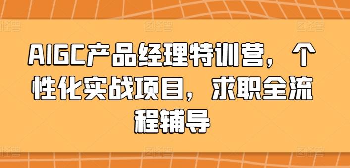 AIGC产品经理特训营，个性化实战项目，求职全流程辅导-七七项目网