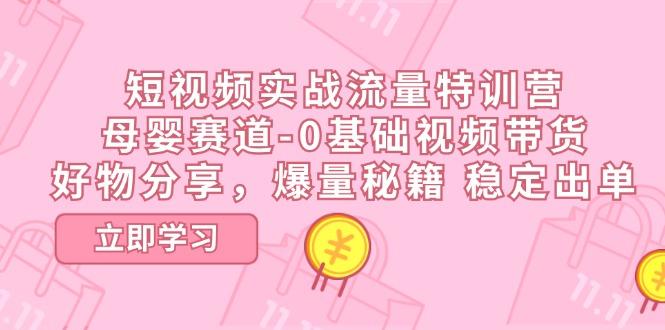 短视频实战流量特训营，母婴赛道-0基础带货，好物分享，爆量秘籍 稳定出单-七七项目网