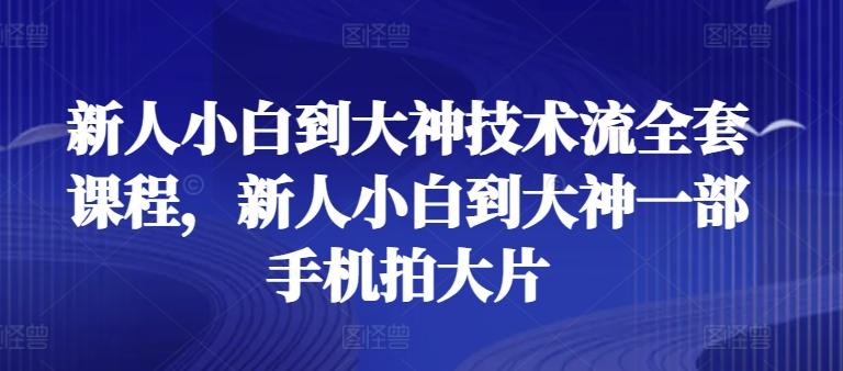 新人小白到大神技术流全套课程，新人小白到大神一部手机拍大片-七七项目网
