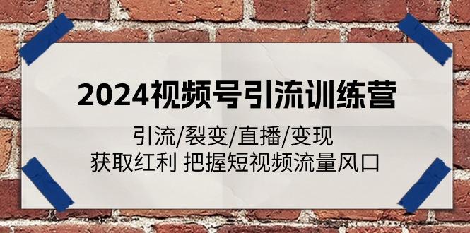 2024视频号引流训练营：引流/裂变/直播/变现 获取红利 把握短视频流量风口-七七项目网