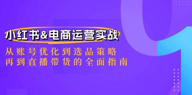 小红书&电商运营实战：从账号优化到选品策略，再到直播带货的全面指南-七七项目网