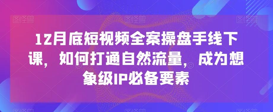 12月底短视频全案操盘手线下课，如何打通自然流量，成为想象级IP必备要素-七七项目网