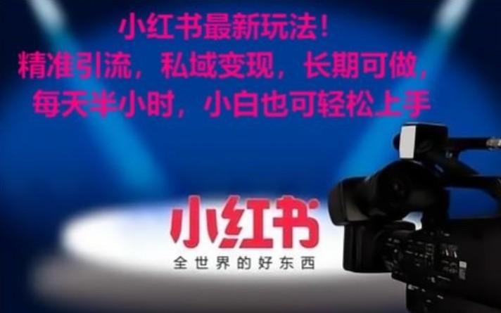 小红书最新玩法！精准引流，私域变现，长期可做，每天半小时，小白也可轻松上手-七七项目网