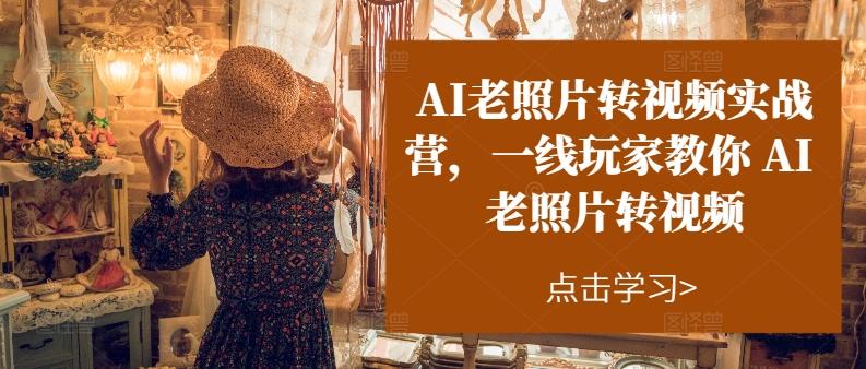 AI老照片转视频实战营，一线玩家教你AI老照片转视频-七七项目网