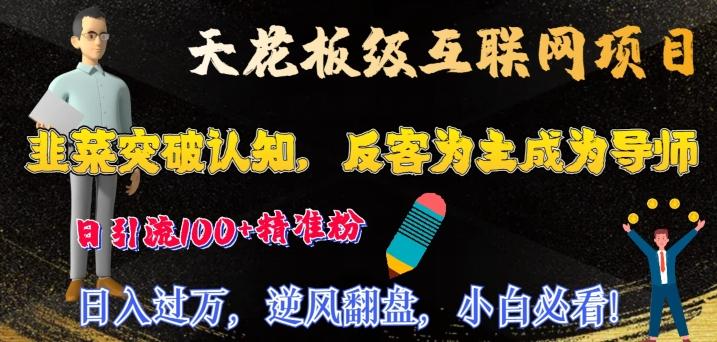 天花板级互联网项目，韭菜突破认知，反客为主成为导师，日引流100+精准粉-七七项目网