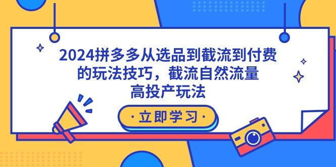 2024拼多多从选品到截流到付费的玩法技巧，截流自然流量玩法，高投产玩法-七七项目网