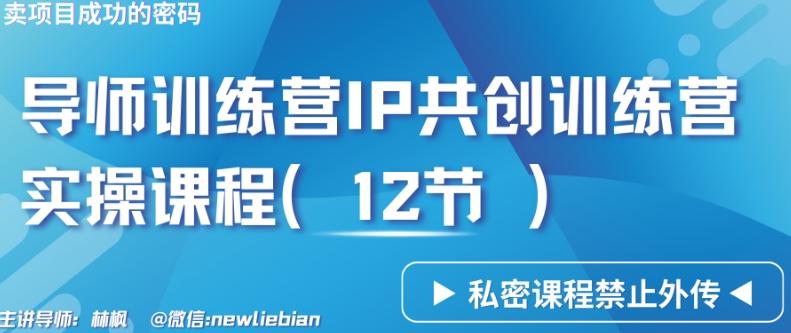 导师训练营3.0IP共创训练营私密实操课程(12节)-卖项目的密码成功秘诀【揭秘】-七七项目网
