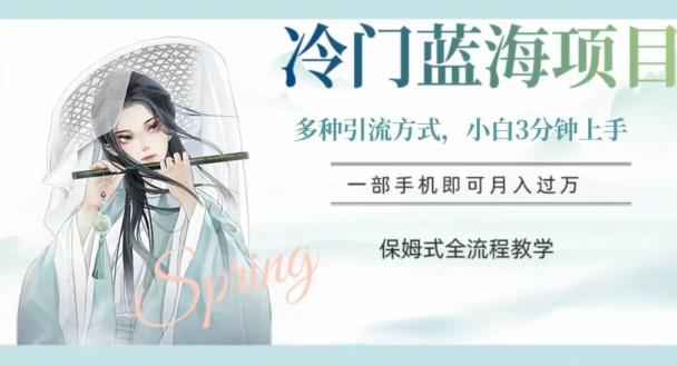 冷门蓝海项目，操作简单，小白3分钟上手，多种引流方式，保姆式全流程教学【揭秘】-七七项目网
