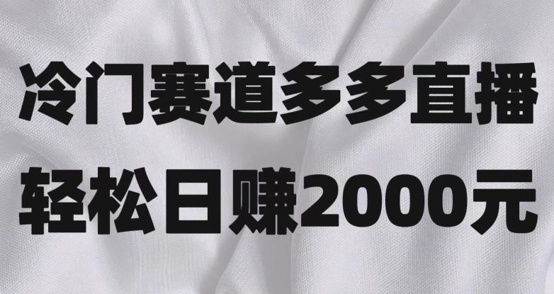 冷门赛道拼多多直播，简单念稿子，日收益2000＋【揭秘】-七七项目网