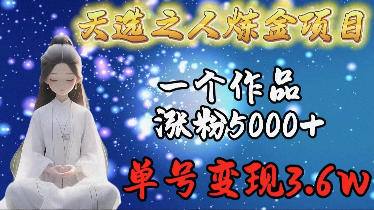 (9693期)天选之人炼金项目，一个作品涨粉5000+，单号变现3.6w-七七项目网