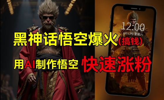 黑神话悟空爆火，已有人利用这波热点变现几十万，普通人也可用AI蹭上这波热度搞钱，有多重变现方法-七七项目网