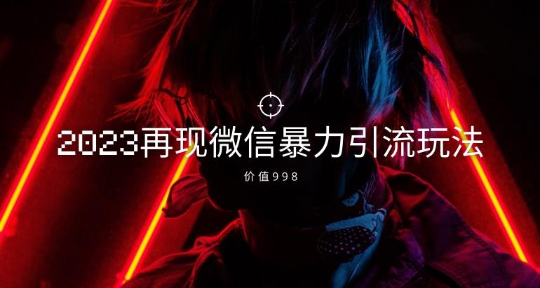 价值998元2023最新微信暴力引流玩法，日引流50-100+-七七项目网