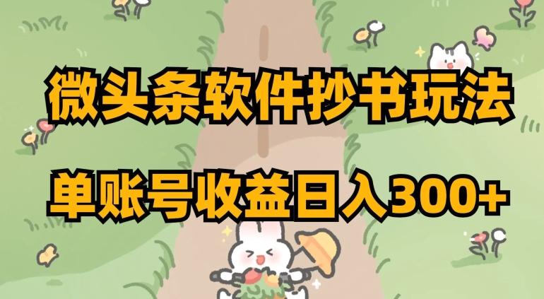 微头条软件抄书玩法，单账号收益日入300+【揭秘】-七七项目网