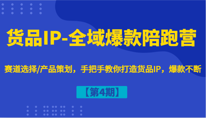 货品IP-全域爆款陪跑营【第4期】赛道选择/产品策划，手把手教你打造货品IP，爆款不断-七七项目网