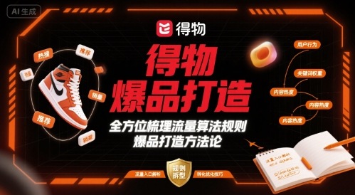 得物爆品打造，全方位梳理得物流量算法规则爆品打造规则-七七项目网