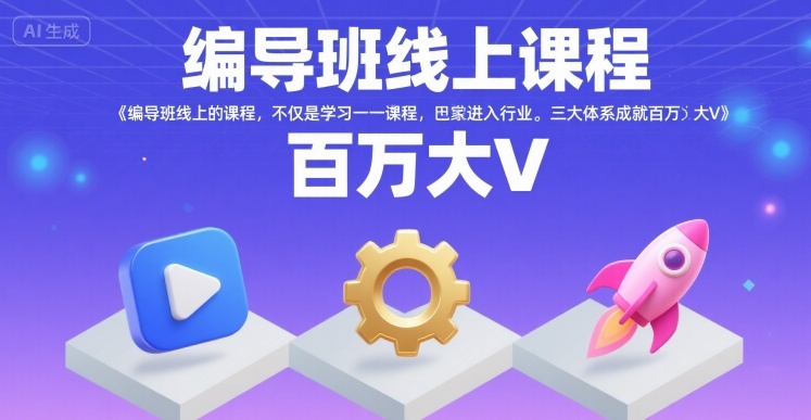 编导班线上课程，不仅是学习一门课程，更是进入一个行业，三大体系成就百万大V-七七项目网