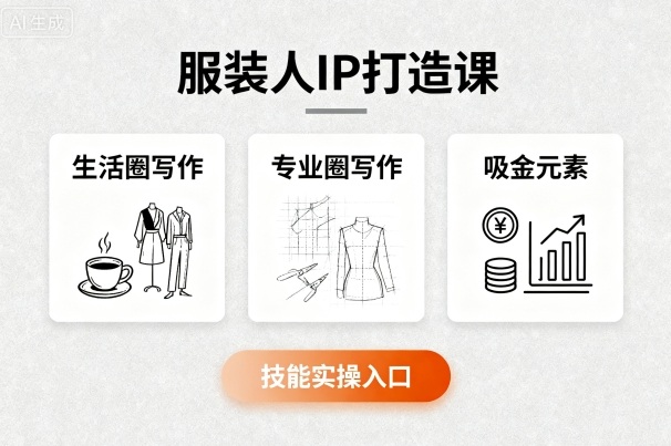 服装人IP打造课，文案创富+生活圈写作+专业圈写作+服装人专属+吸金元素+技能实操-七七项目网