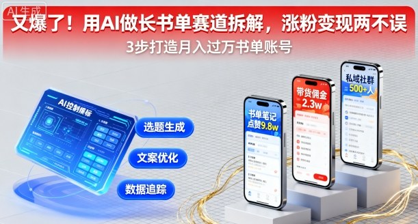 又爆了！用AI做长书单赛道拆解，涨粉变现两不误-七七项目网