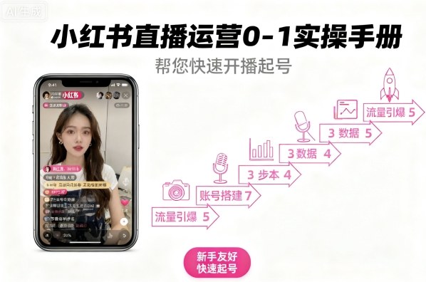小红书直播运营0-1实操手册，帮您快速开播起号-七七项目网