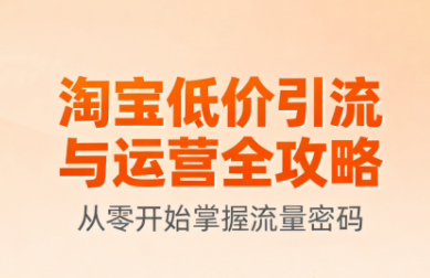 淘宝低价引流与运营全攻略(更新9月)-七七项目网