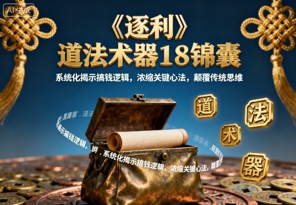 《逐利》道法术器18锦囊，系统化揭示搞钱逻辑，浓缩关键心法，颠覆传统思维-七七项目网