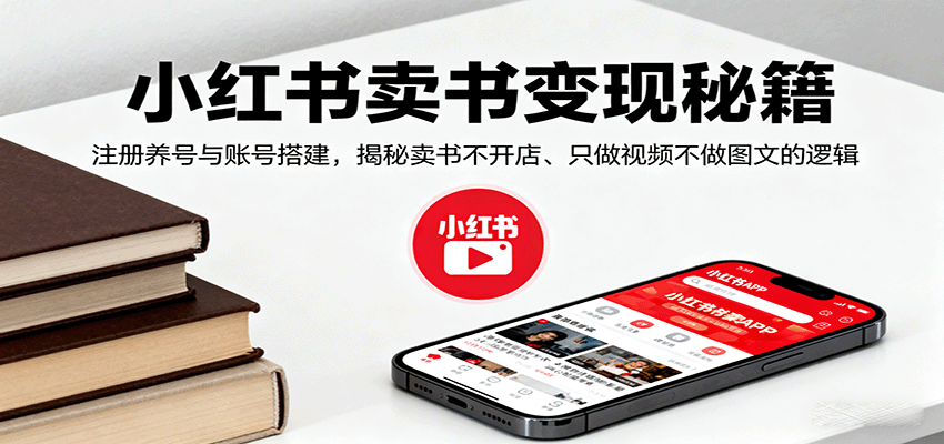 小红书卖书变现秘籍,注册养号与账号搭建,揭秘卖书不开店、只做视频不做图文的逻辑-七七项目网