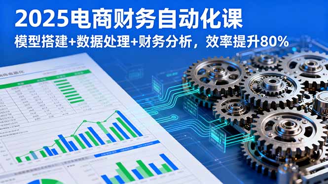 2025电商财务自动化课，模型搭建+数据处理+财务分析，效率提升80%-七七项目网