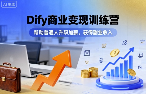 Dify商业变现训练营，帮助普通人升职加薪，获得副业收入-七七项目网