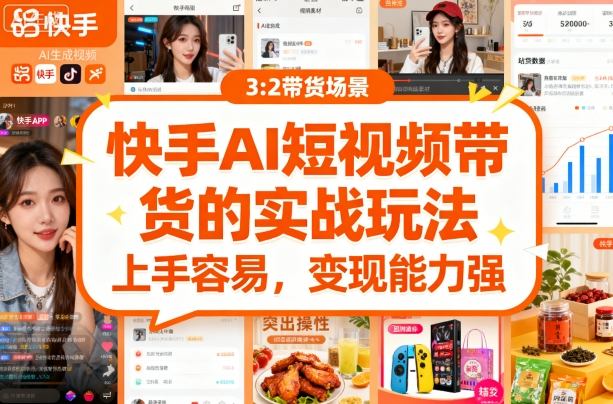快手ai短视频带货的实战玩法，上手容易，变现能力强-七七项目网