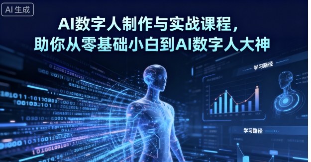 AI数字人制作与实战课程，助你从零基础小白到AI数字人大神-七七项目网