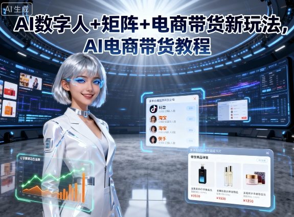 AI数字人+矩阵+电商带货新玩法，AI电商带货教程-七七项目网