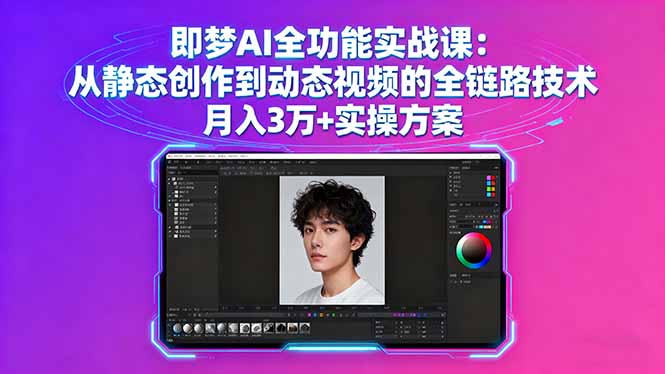 即梦AI全功能实战课：从静态创作到动态视频的全链路技术 月入3万+实操方案-七七项目网