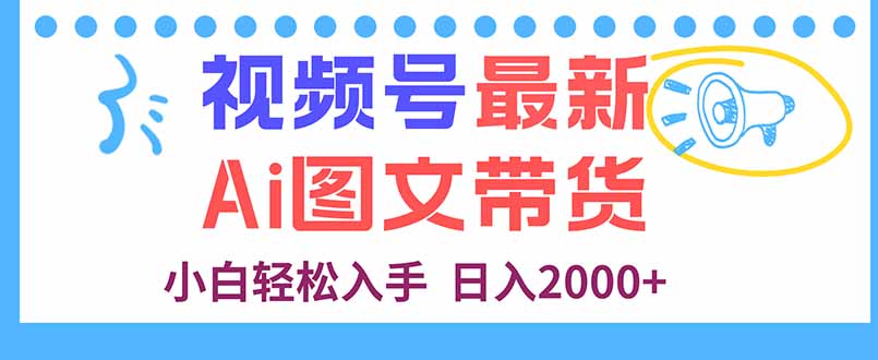 视频号最新AI图文带货,每天几分钟,小白轻松入手,日入2000+-七七项目网