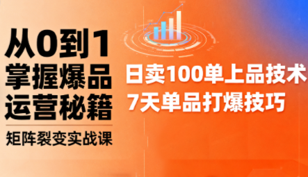 抖音小店爆品打造与矩阵裂变实战课-七七项目网