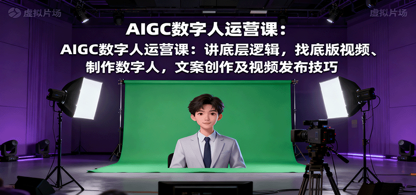 AIGC数字人运营课:讲底层逻辑,找底版视频、制作数字人,文案创作及视频发布技巧-七七项目网