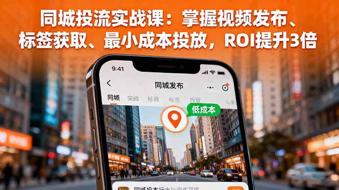 同城投流实战课:掌握视频发布、标签获取、最小成本投放,ROI提升3倍-七七项目网