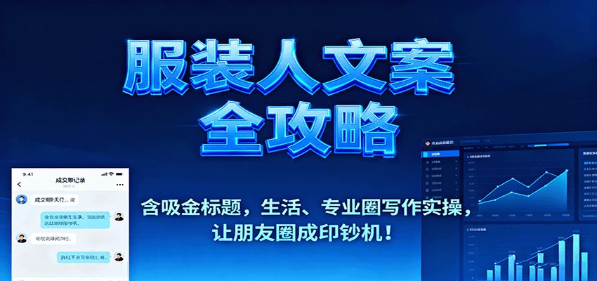 服装人文案全攻略,含吸金标题,生活、专业圈写作实操,让朋友圈成印钞机!-七七项目网