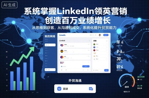 系统掌握LinkedIn领英营销,创造百万业绩增长,从思维到获客,从沟通到成交,系统化提升外贸能力-七七项目网
