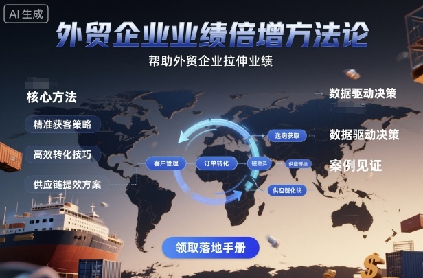 外贸企业业绩倍增方法论,帮助外贸企业拉伸业绩-七七项目网