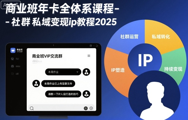 商业班年卡全体系课程-社群私域变现ip教程2025-七七项目网