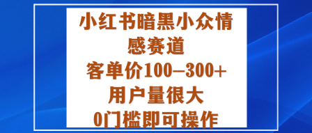 小红书暗黑小众情感赛道,客单价100-300+用户量很大,0门槛即可操作-七七项目网