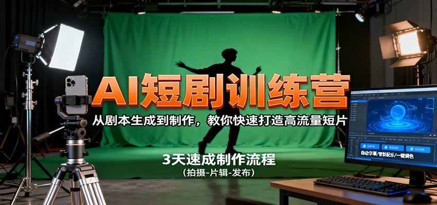 AI短剧训练营,从剧本生成到制作,教你快速打造高流量短片-七七项目网