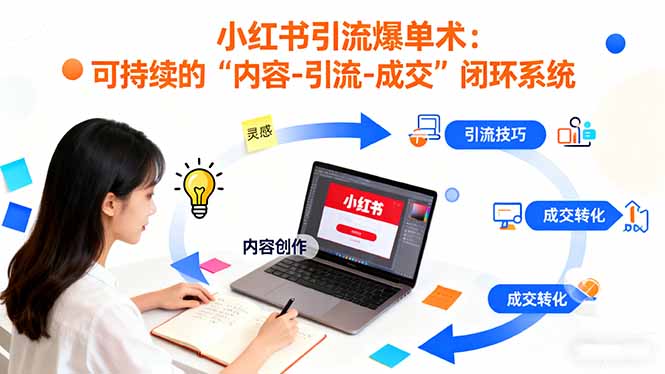小红书引流爆单术:构建一套低成本 可持续的“内容-引流-成交”闭环系统-七七项目网